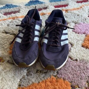 Men’s Adidas Men's Dark Purple and White Sneakers